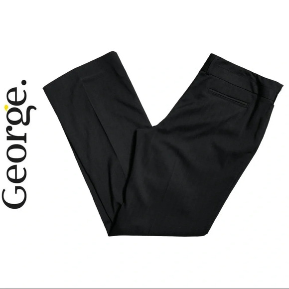 🛍️3/$40 George Striped Flat Front Dress  Pant Back Trousers Size 12 - Picture 1 of 5